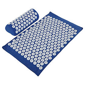 Набір масажний акупунктурний Аплікатор Кузнєцова 2в1 килимок і валик Acupressure mat Zelart FI-0134