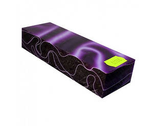 Брусок акриловий. Акрил для рукояті ножа Пурпрурно/чорний 120х40х24мм