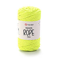 Yarnart MACRAME ROPE 3 мм (Макраме Роп 3 мм) № 801 яскраво-салатовий (Пряжа, нитки для в'язання)