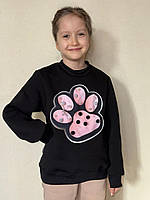 Світшот Тапа Лапка для дівчинки з камінцями двонитка SmileTime