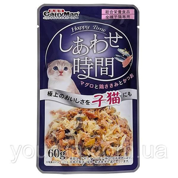 CattyMan (КеттіМен) Fish Feast for Kittens вологий корм для кошенят в желе (тунець , макрель) 60 гр, фото 1