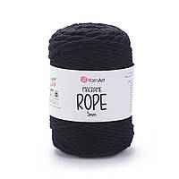 Yarnart MACRAME ROPE 5 мм (Макраме Роп 5 мм) № 750 чорний (Пряжа, нитки для в'язання)