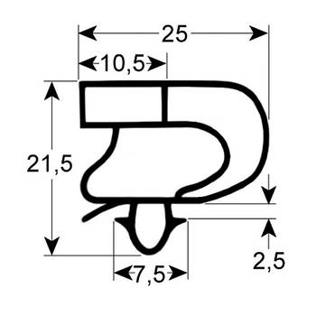 Ущільнювач дверей гумка для холодильного столу Forcar GN, PZ, SNACK серії профіль 9041 901957 385х595мм