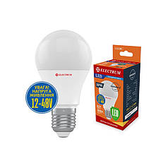 Світлодіодна лампа 12-48V Electrum A60 10W PA LS-11 LV Е27 4000К A-LS-1891