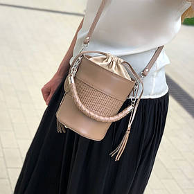 Сумка жіноча "Моніка" натуральна шкіра, латте матова