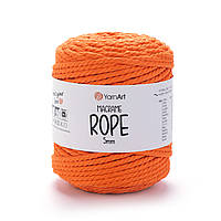 Yarnart MACRAME ROPE 5 мм (Макраме Роп 5 мм) № 800 яскраво-помаранчевих (Пряжа, нитки для в'язання)