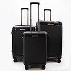 Валіза дорожня 3 в 1 трійка на колесах поліпропілен 77*50 см у різних кольорах Cans Чорний, фото 6