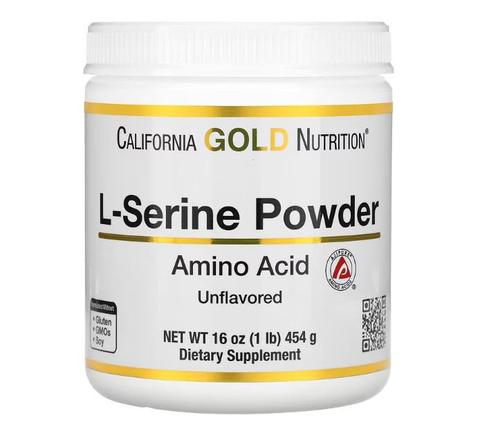 L-серин у порошку California Gold Nutrition L-Serine 454 г
