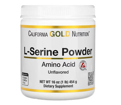 L-серин у порошку California Gold Nutrition L-Serine 454 г, фото 1