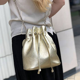 Сумка жіноча "Бель" натуральна шкіра, золото флотар