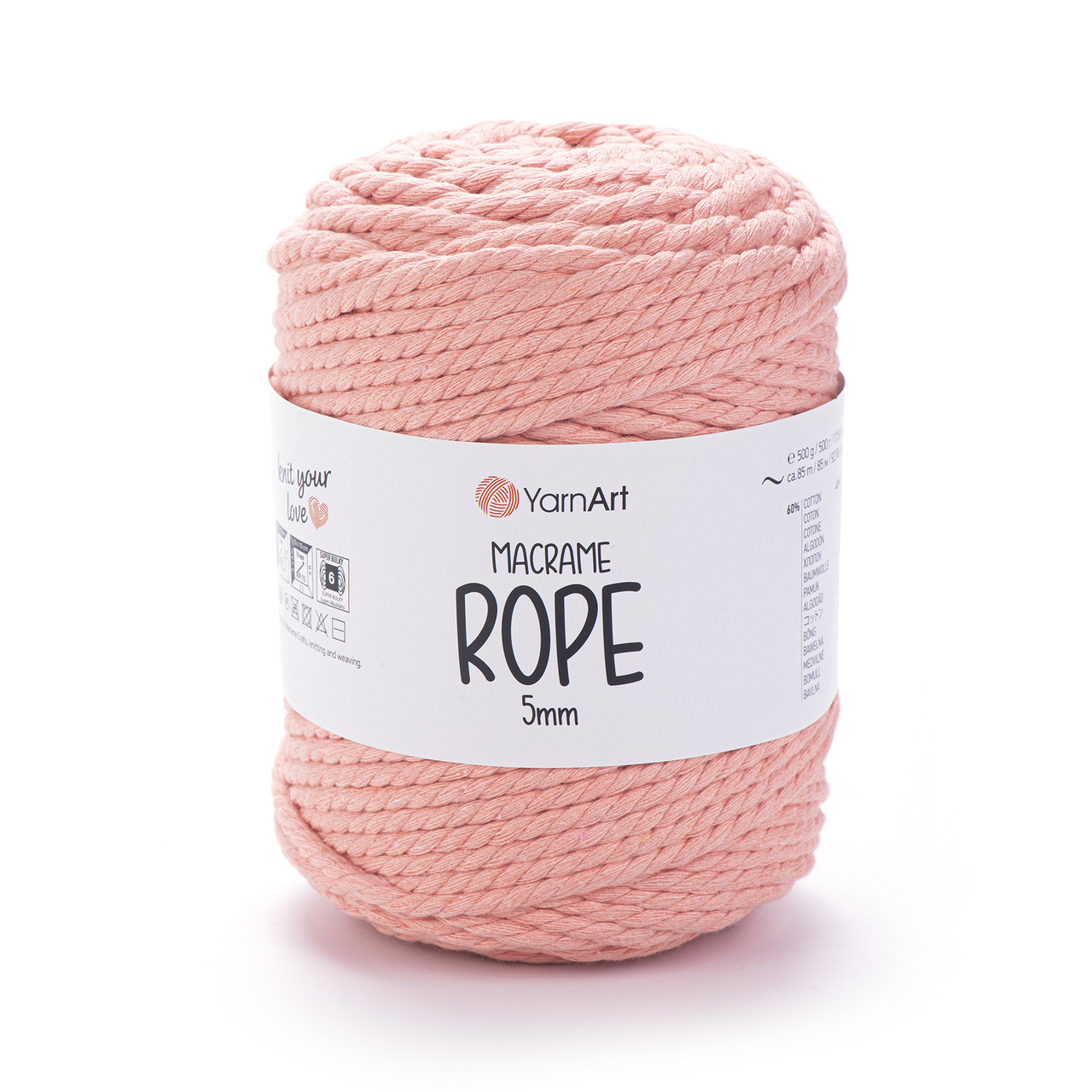 Пряжа Yarnart Macrame Rope 5 мм № 767 кораловий (Ярнарт Макраме Роп 5 мм), фото 1