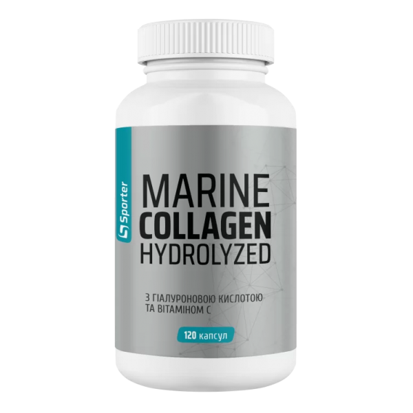 Морський колаген Sporter Marine Fish Collagen + Hyaluronic Acid 120 капс.