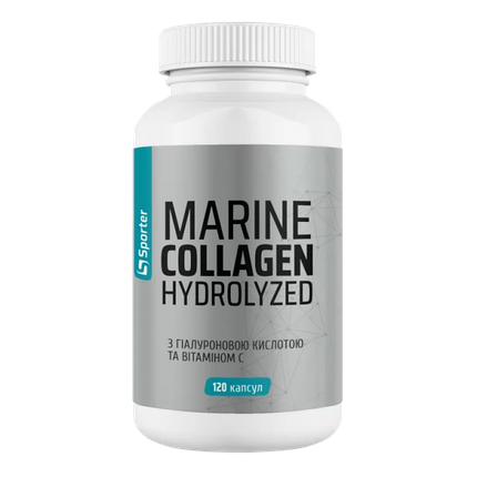 Морський колаген Sporter Marine Fish Collagen + Hyaluronic Acid 120 капс., фото 1