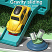 Дитячий іграшковий набір автотрек з динозаврами гоночна траса для машинок з автоматичним підйомником звук, фото 8