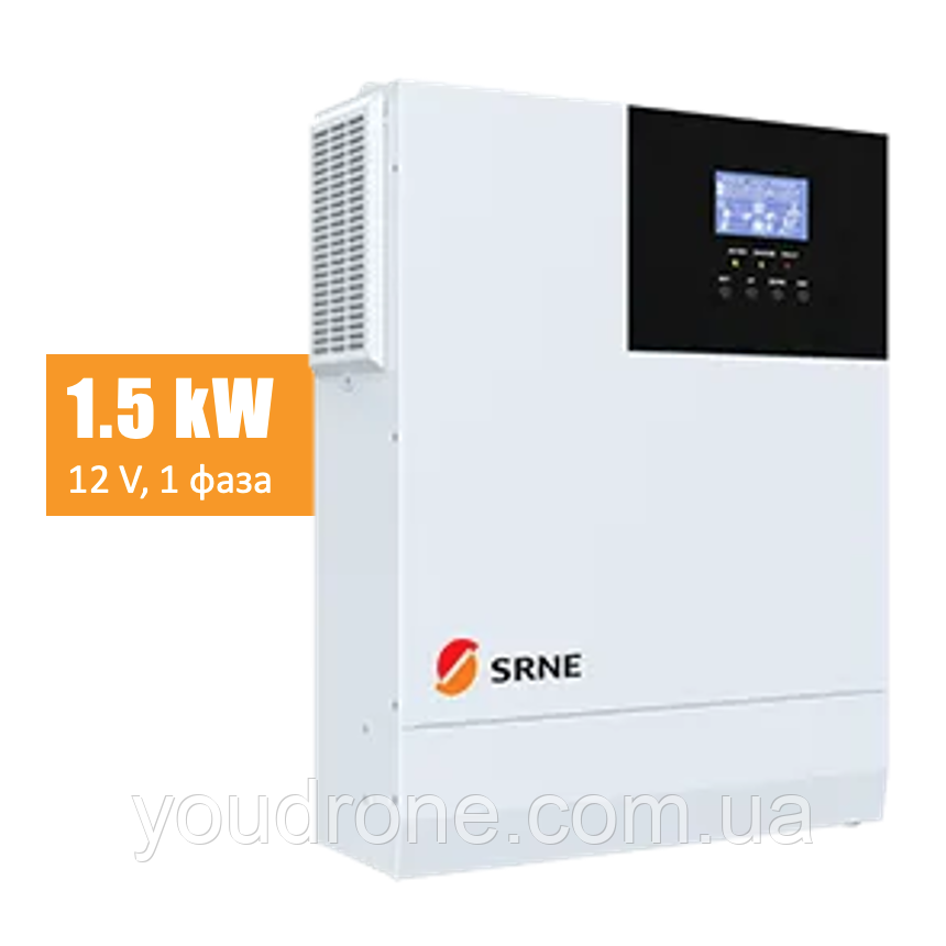 Гібридний інвертор SRNE 1.5 кВт, 12В (SRNE HF1215S60-108, 1.5kW, 12V) / Автономний сонячний інвертор SRNE HF1215S60-108 (1500 Вт)
