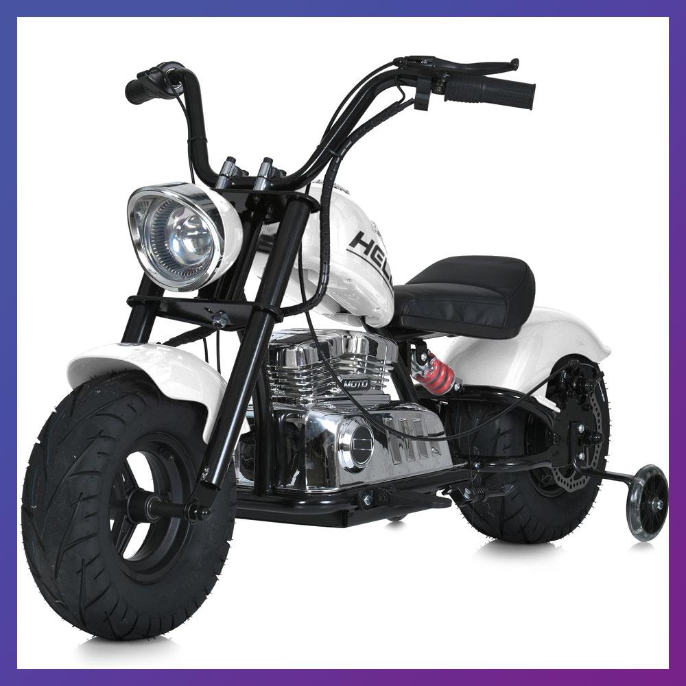Дитячий електро мотоцикл двоколісний на акумуляторі Harley-Davidson M 6016 для дітей 3-8 років Білий