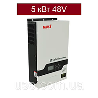 Інвертор для квартири 5квт, 5200 W, Вт, 48 В, V, для акумулятора, сонячних панелей, дому