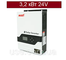 Автономний гібридний інвертор 3200Вт, W, кВт, 24 Вольт, V, чиста синусоїда