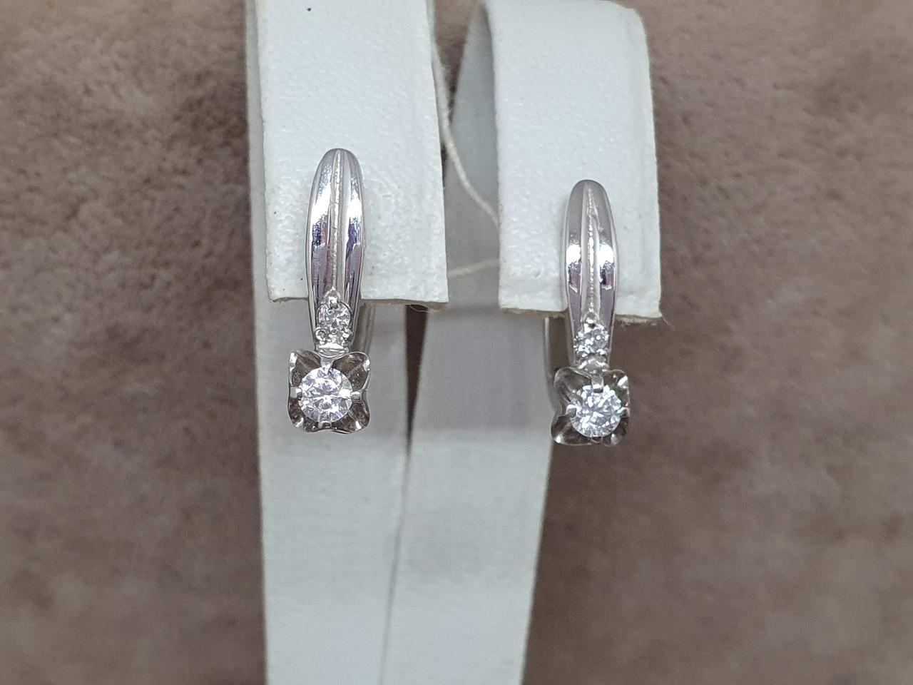 Золоті сережки з фіанітами. 3532741