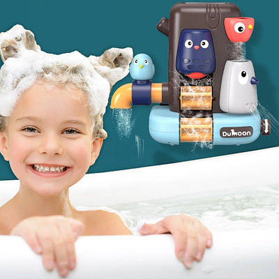 Розвиваюча іграшка з водяним млином присоски Весела гра для ванної дерево з пташками малюкові