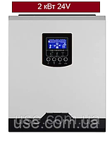 Інвертор чистий синус з функцією зарядки, 2 квт, 2000 W, Вт, 24 Вольт, V, для квартири, дому, під акумулятори Gel, AGM, Lifepo4