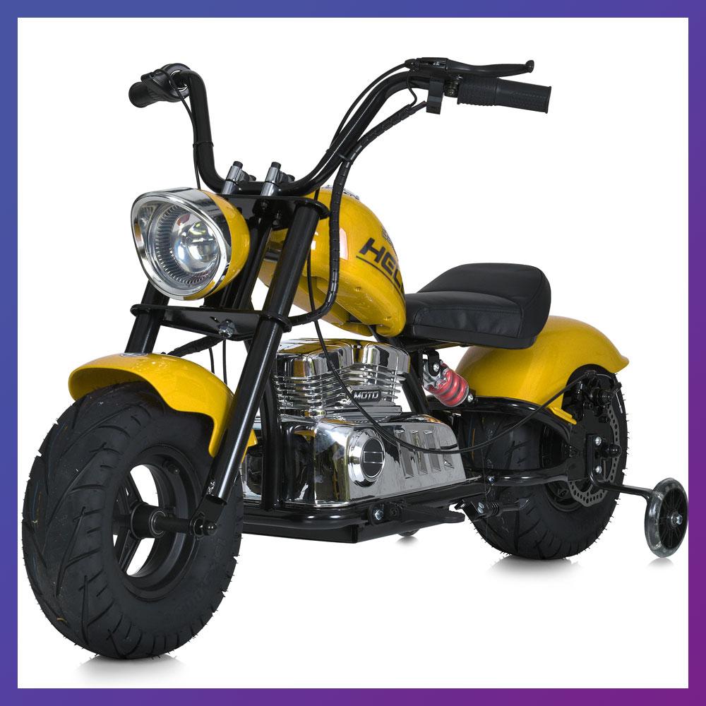 Дитячий електро мотоцикл двоколісний на акумуляторі Harley-Davidson M 6016 для дітей 3-8 років Жовтий