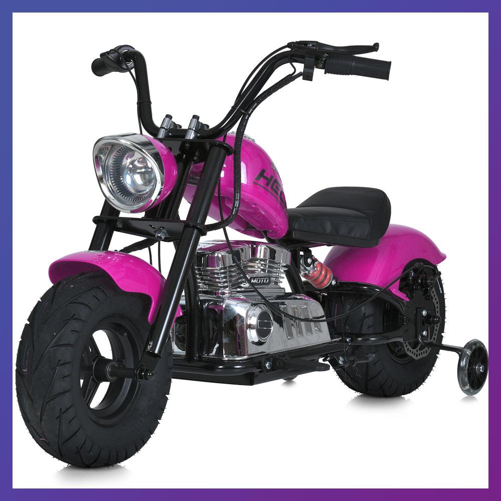 Дитячий електро мотоцикл двоколісний на акумуляторі Harley-Davidson M 6016 для дітей 3-8 років Рожевий