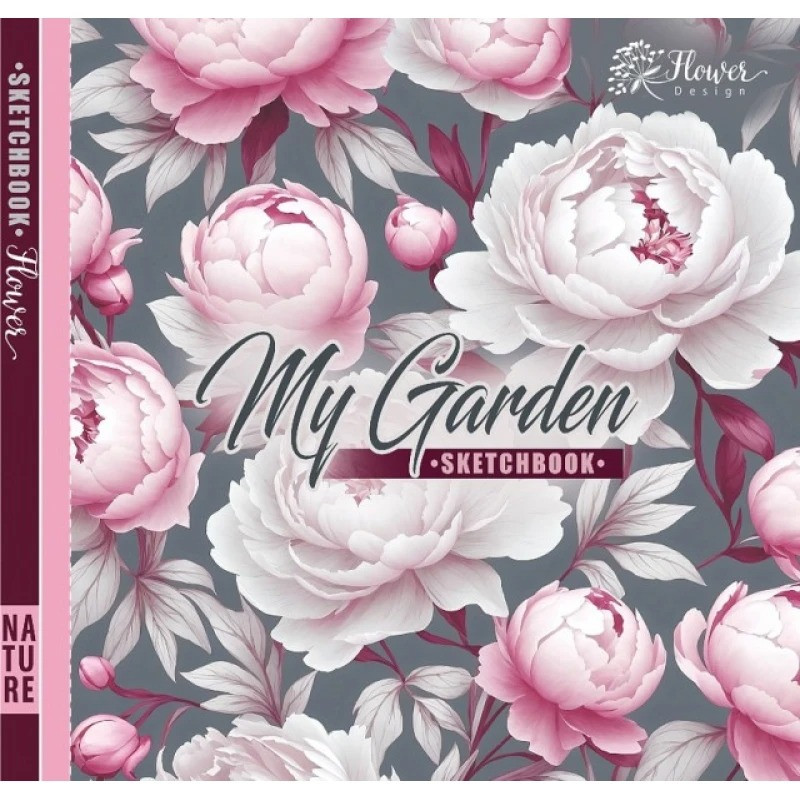 Скетчбук Bourgeois 200*200 36 аркушів  100 г/м2, піони, фото 1