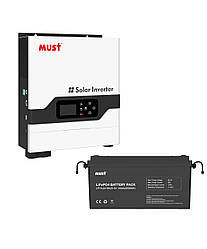 Комплект Інвертор гібридний Deye SUN-6k-SG05LP1-EU 6kW 1ф 48V + Акум. батарея LUX-E-48100LG03 Felicity