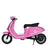 Дитячий електро мотоцикл скутер двоколісний на акумуляторі Vespa Sport для дітей 3-8 років Рожевий, фото 6