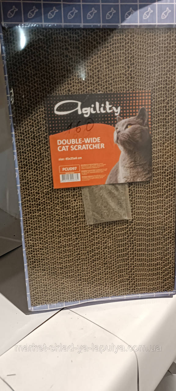 Кігтеточка з гофрокартону подвійна 25*25*4 з котячою мятою, фото 1