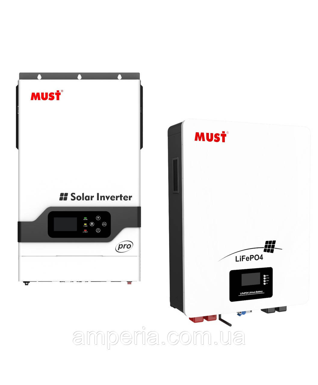 Комплект резервного живлення Інвертор гібридний MUST PH18-5248 PRO + Акумуляторна батарея MUST LP16-48100