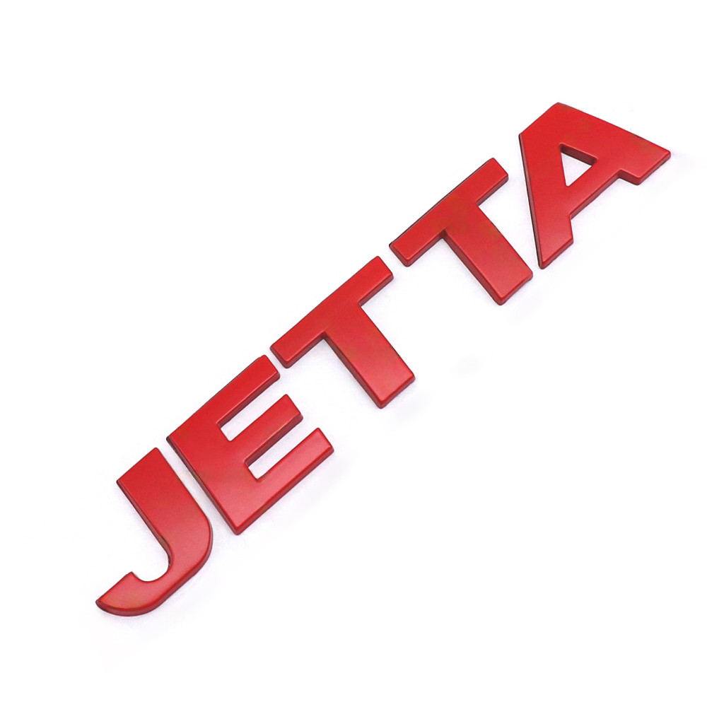 Емблема напис JETTA (для Volkswagen) Червона 132x22 мм (на скотчі) 1K9853687A739, фото 1