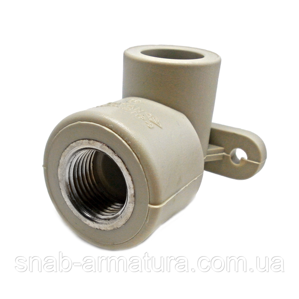 Коліно ППР Ду 20х3/4" внутрішня різьба з кріпленням Georg Fischer