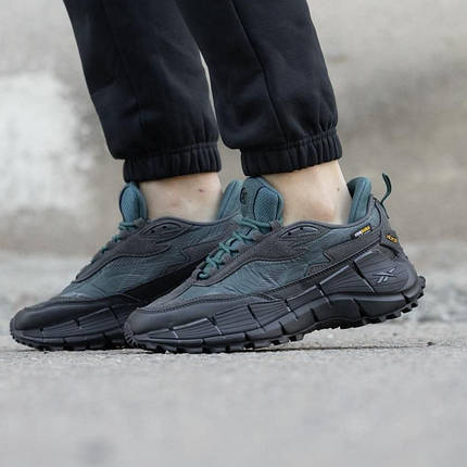 Зимові Чоловічі Кросівки Reebok Zig Kinetica 2 Edge Teal Black / Рибок Зіг Кінетика 2 Едж Бірюзові з Чорним, фото 1