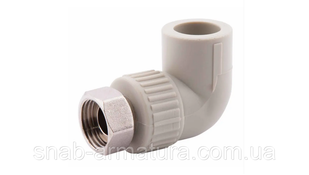 Коліно ППР Ду 20х3/4" з накидною гайкою.