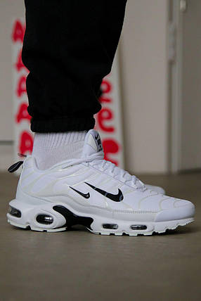 Чоловічі Кросівки Nike Air Max TN Plus Double Swoosh White / Найк Аїр Макс ТН Плюс Дабл Свуш Білі з Чорним, фото 1