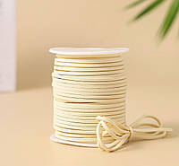 Замшевий шнур на бобіні / Штучна замша / ~40 метр / 2,6мм*1,3мм / Айворі