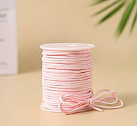 Замшевий шнур на бобіні / Штучна замша / ~40 метр / 2,6мм*1,3мм / Ніжно-рожевий