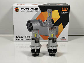 Led-лампи d4s Cyclone type 50 6000 k 50 w 9000 lm 9-16 v 2 шт