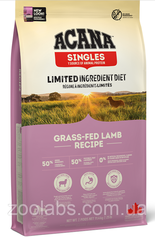 Acana Grass Fed Lamb 11,4 кг | Сухий корм для собак ягненок с яблоком