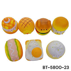 Сквиши SQUISHY сквіш "Фасфуд" 8*6,6см силікон (уп.12)  Сквиш Антистрес іграшка ароматна велика