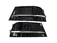 Решітки в бампер Gloss Black / Silver ( в стилі S3 ) S-Line на AUDI A3 8V 2016-2020 року