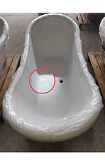 Акрилова ванна Atlantis C-3140 (176x75x75 см) з переливом, ноги – золото (Уцінка), фото 5