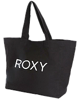 Велика жіноча пляжна сумка 100% котон Roxy чорна (mrk)