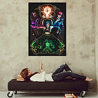 Плакат-постер на стіну з оригінальним принтом аніме-мультсеріалу Arcane Аркейн «Jinx Джинкс Silco Сілко арт»