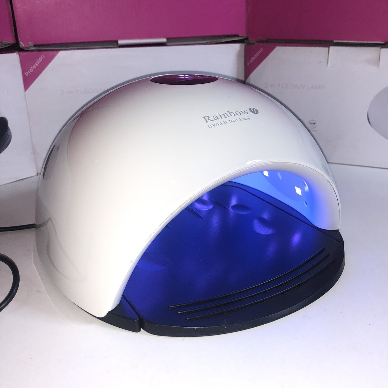 Гібридна світлодіодна UV/LED лампа Sun RAINBOW 9 48 вт (Сан ван ) з пам'яттю і зупинкою таймерів .