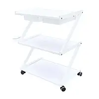 Металлическая тележка для косметологических процедур AzuFS (67x43x85 см) на колесах с выдвижными лотками