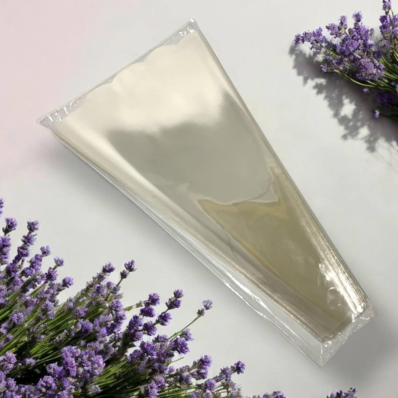 Пакети для букетів конус для квітів 50*6*24см прозорі 100 штук (2125079501), фото 1