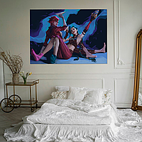 Плакат-постер на стіну з оригінальним принтом аніме-мультсеріалу Arcane Аркейн «Jinx Джинкс Vi Вай »